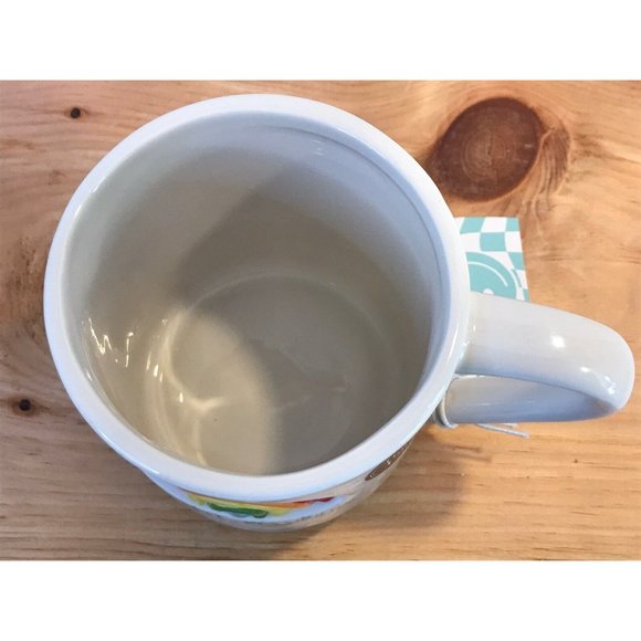 Wandering Moon Rainbow Radiate Possibility Hand Painted Ceramic Coffee Tea Mug - Picture 6 of 8